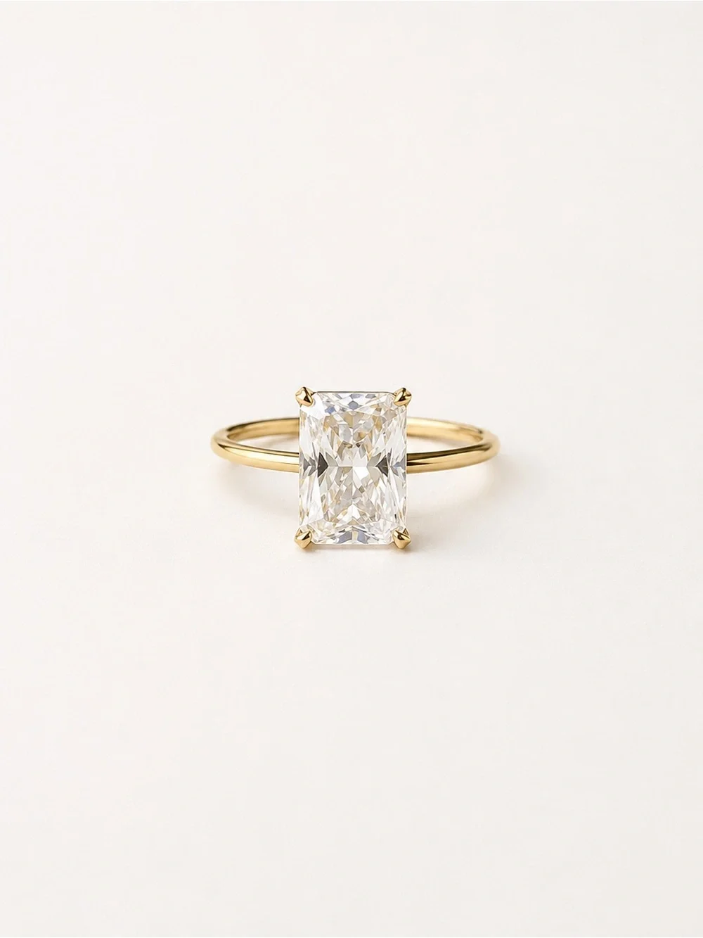 Radiant Emerald-Cut Solitaire Ring in Gold